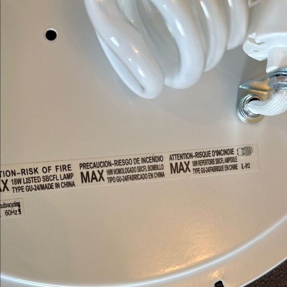 Modern White and Brown Ceiling Light Fixture Flush Mounted - Picture 7 of 10